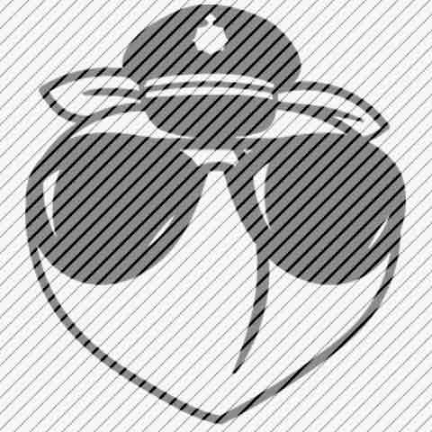 booty patrol decal peach with sunglasses and police hat