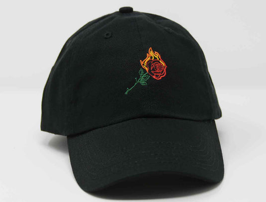 side view rose burning hat