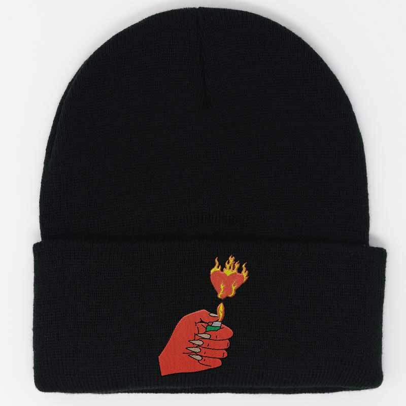 Load image into Gallery viewer, demon hands lighting up heart beanie
