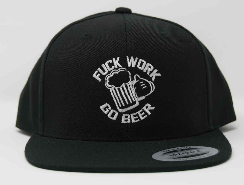 Load image into Gallery viewer, fuck work go beer snapback

