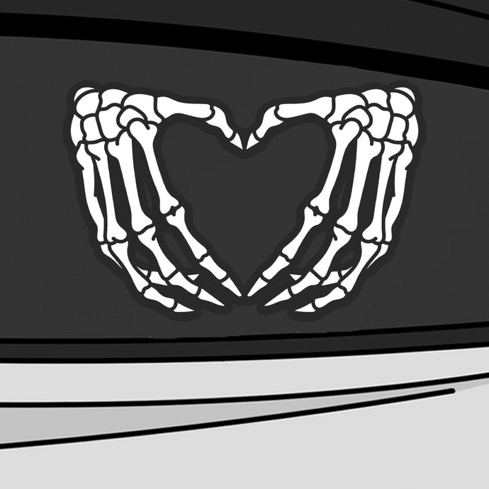 Heart Hands Skeleton Decal