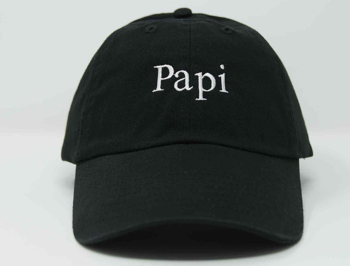 embroidered papi hat