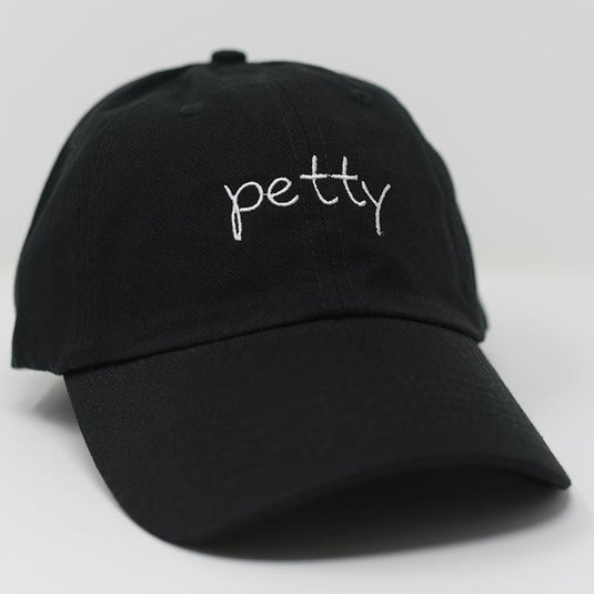 side view of petty black hat