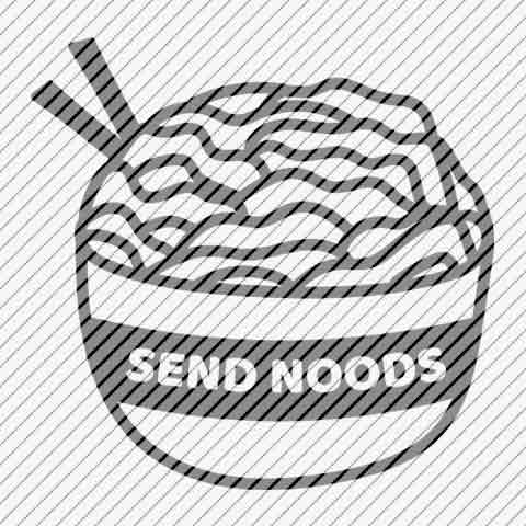 send noods decal noodle ramen bowl with chopsticks