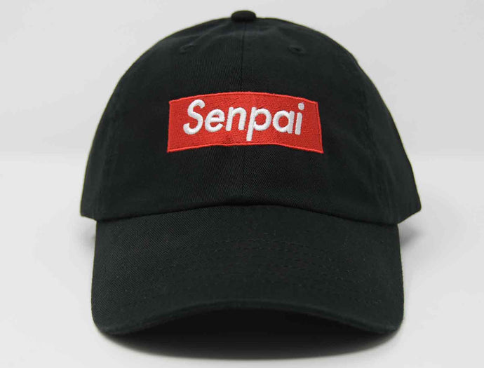 red box logo senpai hat