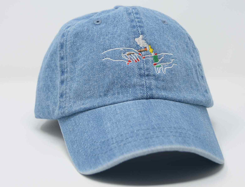 Load image into Gallery viewer, blue denim side view hat light the blunt
